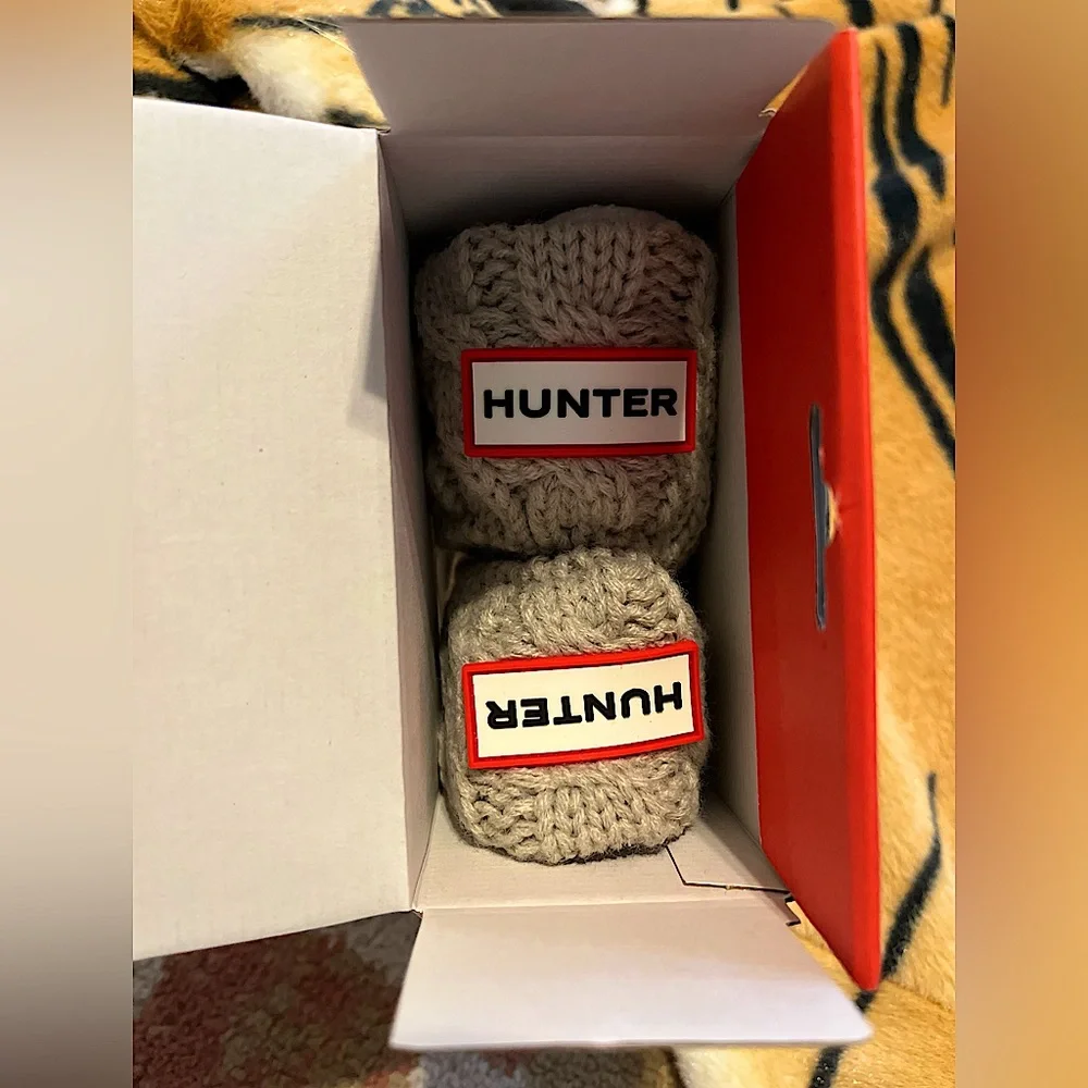 Hunter Kids Boots Socks grey cable knit szXS